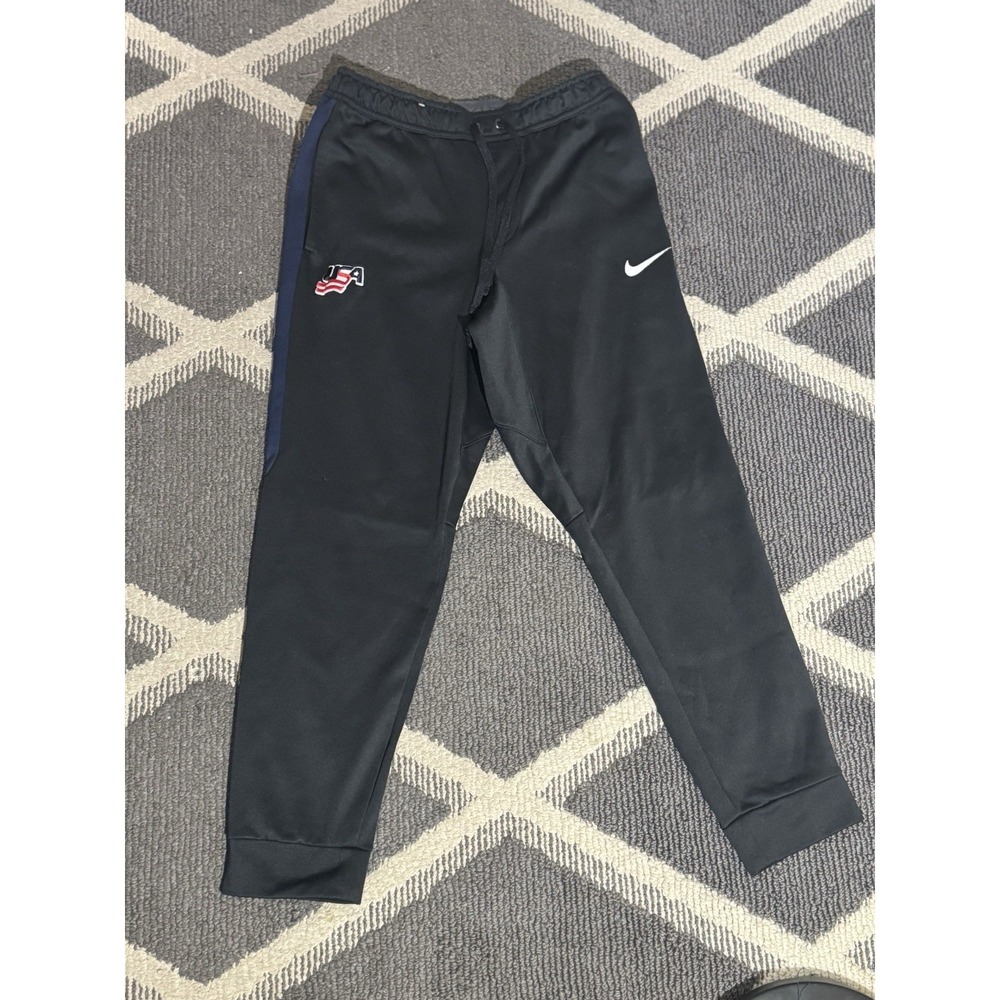2017 USA Hockey World Champion Sean Dhooghe Nike Pro SweatPants Black Mens M